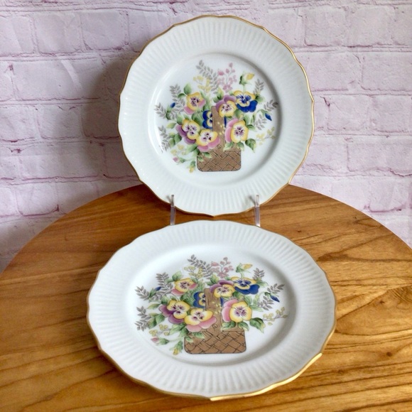 Vintage RFB for Tastesetter Golden Bouquet Plates - Set of 2 - Picture 1 of 9